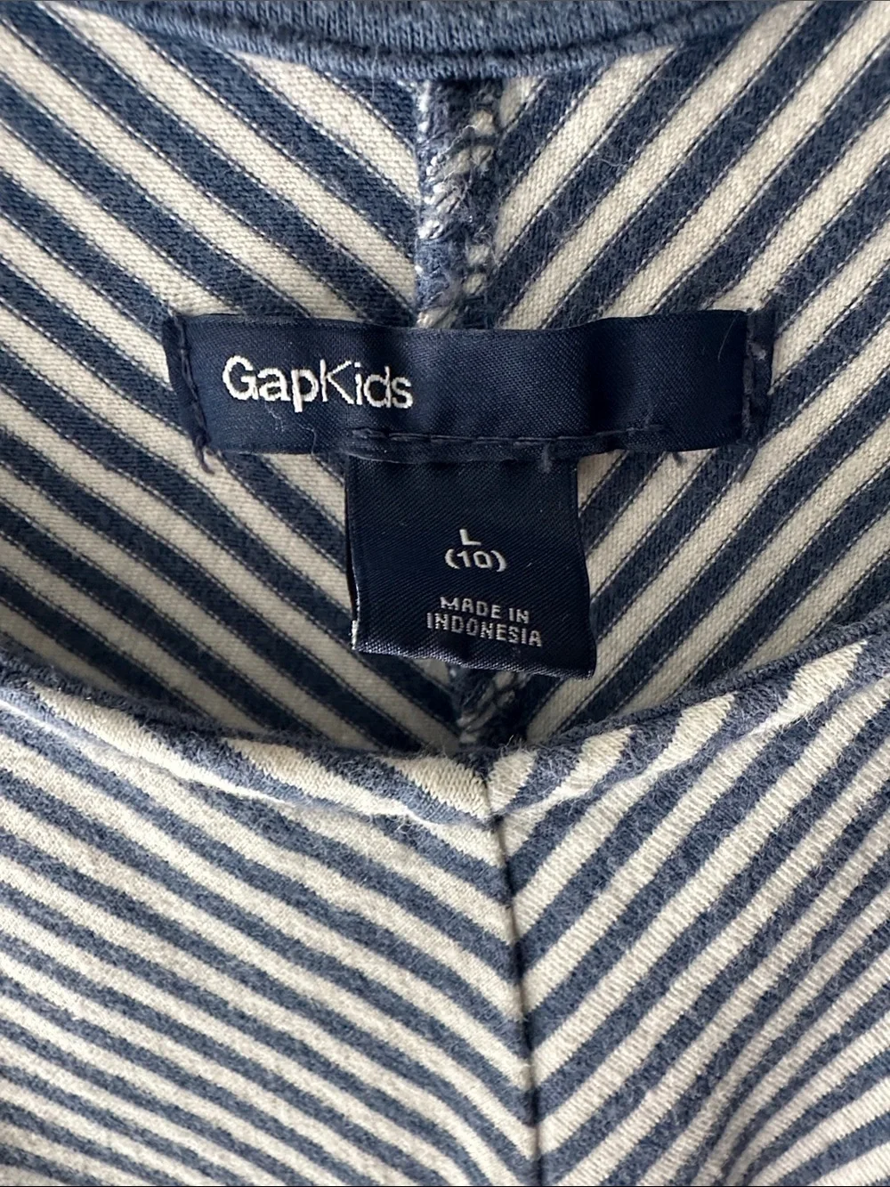 💙 GAP KIDS girls dress blue White Striped Sleeveless Dress large 10/12